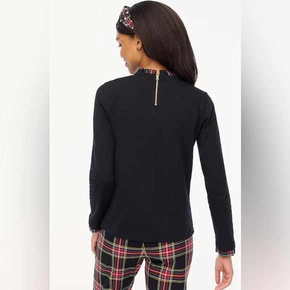 J. Crew Factory Tartan Ruffle-Collar Pullover - Picture 2 of 13